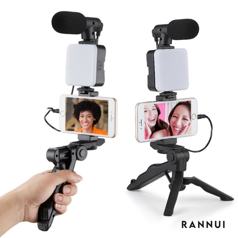 Kit Rannui Criador Pro: Suporte de Celular, Câmera, Tripé, LED e Microfone