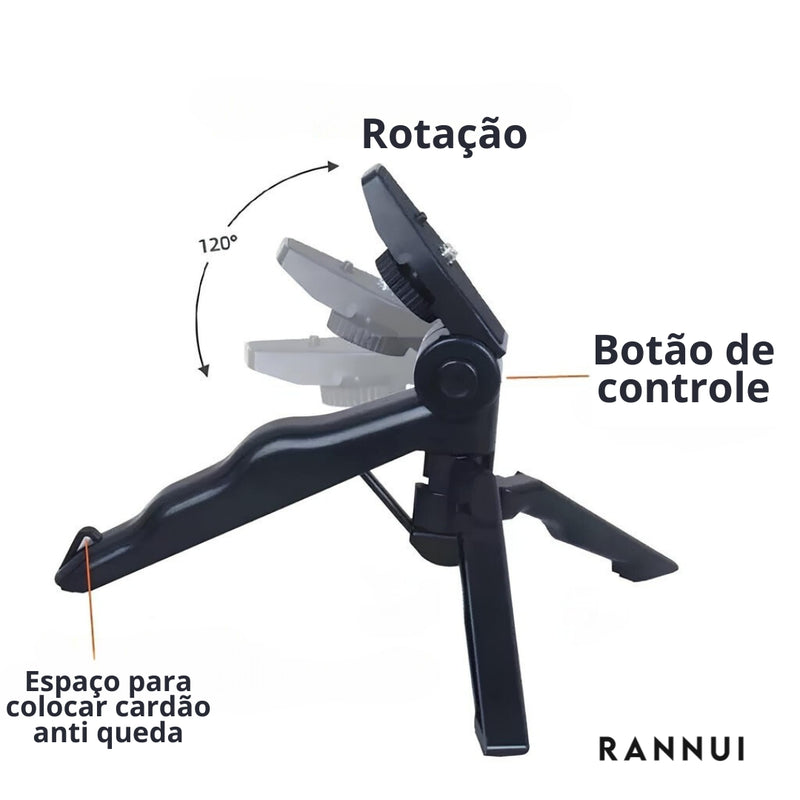 Kit Rannui Criador Pro: Suporte de Celular, Câmera, Tripé, LED e Microfone