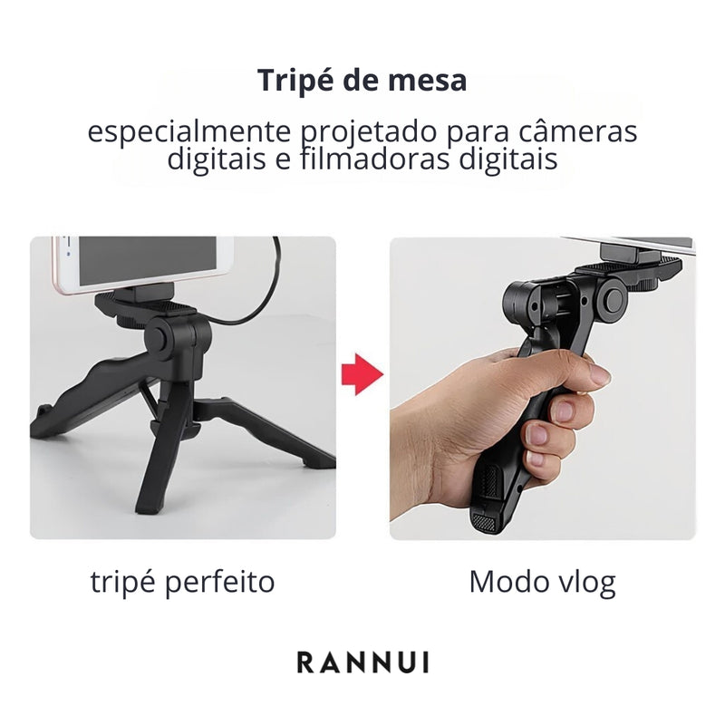 Kit Rannui Criador Pro: Suporte de Celular, Câmera, Tripé, LED e Microfone